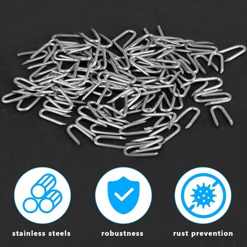 300 pcsWire Staples, Fence Stapless, Steel U Nails for Fencing, U Shaped Wire Nails, Galvanized Barbed Wire Fencing Staples Fasteners for Wood Garden Barbed Chicken Wires Hardware in Saudi Arabia