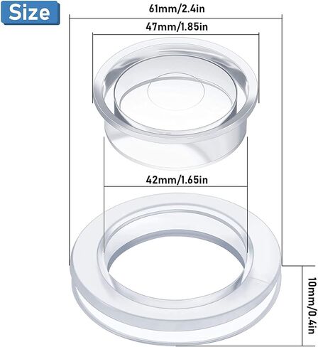 2-Pack Transparent Silicone Patio Umbrella Hole Ring and Cap Kit - Retaining Washers for Outdoor Table, Umbrella, Deck, Furniture Hardware in Saudi Arabia