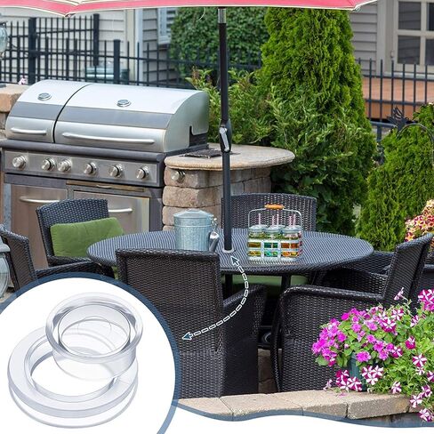 2-Pack Transparent Silicone Patio Umbrella Hole Ring and Cap Kit - Retaining Washers for Outdoor Table, Umbrella, Deck, Furniture Hardware in Saudi Arabia