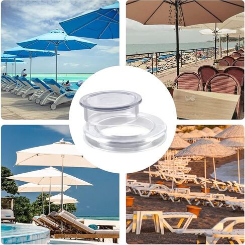 2-Pack Transparent Silicone Patio Umbrella Hole Ring and Cap Kit - Retaining Washers for Outdoor Table, Umbrella, Deck, Furniture Hardware in Saudi Arabia