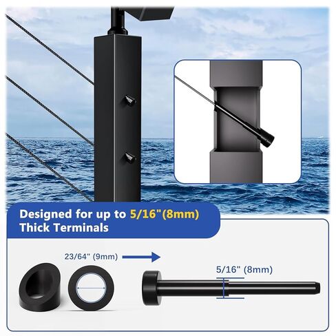 Zylorix 30 حزمة 0.35 "ID T316 زاوية غسالات ماكس لأجهزة درابزين الكابلات 5/16"، الفولاذ المقاوم للصدأ الصف البحري 33 درجة زاوية غسالات مشطوفة لمجموعة عمود حديدي كابل الدرج، أسود in Kuwait
