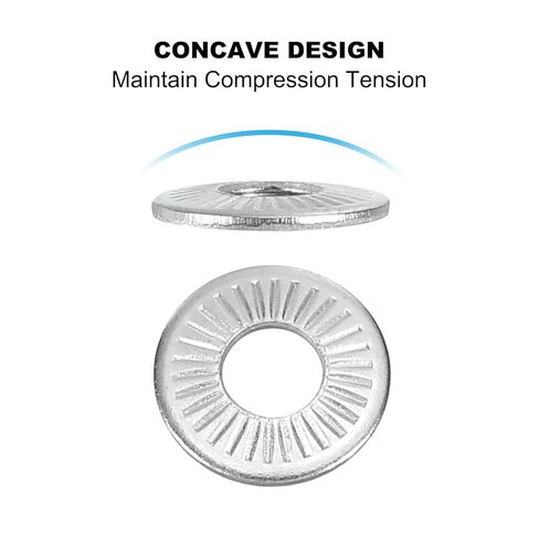 304 Stainless Steel Flat Washers, 100 Pack M3x8mm Belleville Spring Disc Washer Conical Knurled Metric Gasket for Automotive Industrial Construction in Saudi Arabia