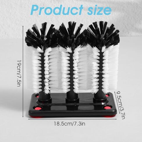 بيرسي إيفي 2 حزمة فرشاة تنظيف زجاجات المياه مع قاعدة الشفط 3 شريط شعيرات غسالة زجاجية لفرشاة غسل كوب البيرة كوب النبيذ الزجاجي القهوة 7.28 × 3.74 × 7.48 بوصة in Kuwait