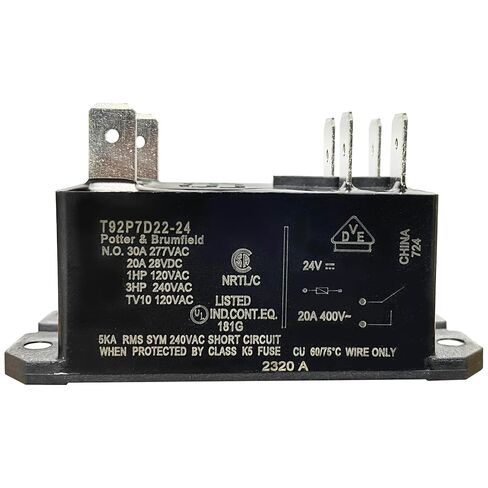 2-pack T92P7D22-24 ترحيل الطاقة-24VDC 30A DPST-NO MOUNT (متوافق مع TE Connectivity/Potter & Brumfield)-استبدال من الدرجة الصناعية للـ HVAC ، أنظمة السيارات والتحكم in Kuwait