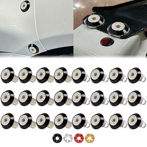 Rolling Gears 24-Piece M6 x 24mm Anodized Aluminum Tapered Washer Kit for Widebody, Fender Flares, Bumper, Mud Flaps, Engine Bay Dress-Up (Silver) in Saudi Arabia