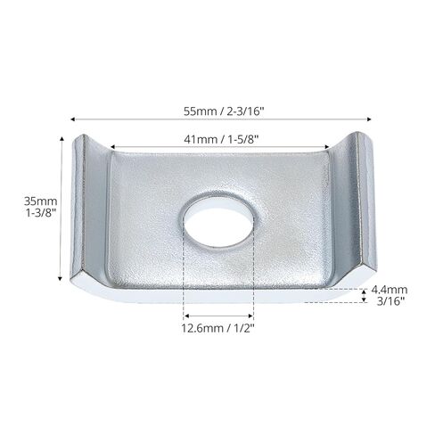 QWORK Strut Channel Washer, 10-Pack 1/2" Bolt Saddle Washer Plate Fastener for 1-5/8" Channel, 3/16" Thick Low Carbon Steel, Electrogalvanized Finish in Saudi Arabia