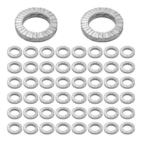 Runseaway 50Pcs M8 Wedge Lock Washers, Vibration Proof Manganese Steel Lock Washer Set, Anti-Loose Shakeproof Washers for Bolts, Machinery, Automotive, Quick Install, Precise Fit in Saudi Arabia