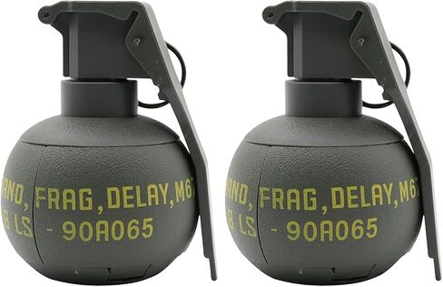 Disratw M67 Airsoft Grenade Toys 2PCS قنابل تكتيكية بلاستيكية CS لعبة معركة مع حلقة سحب لعمر 14+ (أخضر) in Kuwait