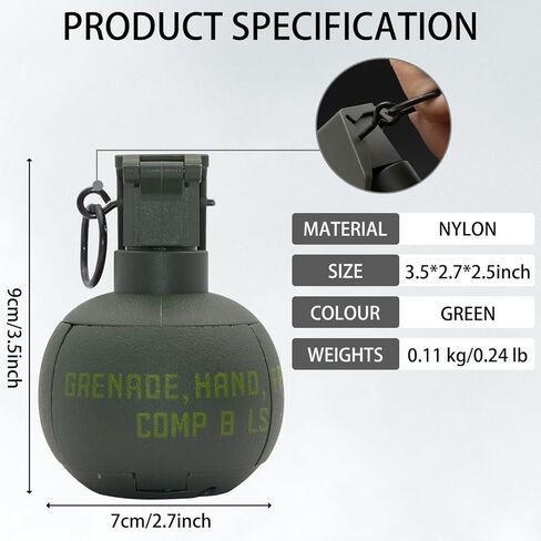 Disratw M67 Airsoft Grenade Toys 2PCS قنابل تكتيكية بلاستيكية CS لعبة معركة مع حلقة سحب لعمر 14+ (أخضر) in Kuwait