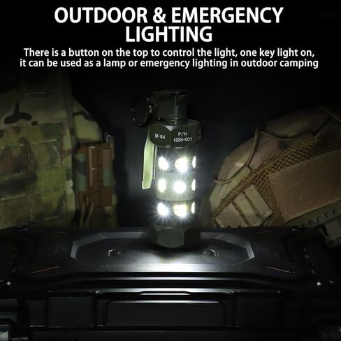 Disratw M84 Airsoft Flashbang Grenade Toy Plastic CS Hand Grenade Model Outdoor Camping Emergency Light Tactical Gear Accessories for Army Fans Cosplay Props CS Game (with Flashing Light) in Saudi Arabia