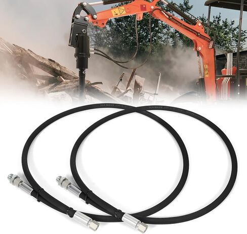 2pcs 1/4 '' x 5ft خرطوم هيدروليكي مع M14*1.5 أنثى و M18*1.5 تجهيزات حفارة من الإناث ، تتناسب مع 1.8 طن من خرطوم حفر الأحجار الصغيرة - خرطوم مرن هيدروليكي مطاطي ، 8702psi 60mpa in Saudi Arabia