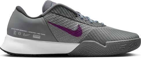 Nike Air Zoom Vapor Pro 2 Men's Clay Tennis Shoes (DV2020-006, Smoke Grey/Dark Smoke Grey/Black/Sangria) in Saudi Arabia