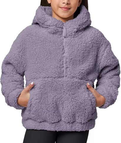 Mondetta Youth Half Zip Pullover Top with Bonded Fleece Lining (S 7/8, Lavender Aura), Small in Saudi Arabia