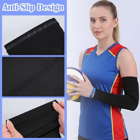 Telooco Volleyball Arm Sleeves Youth Girls Black Compression Sleeve Volleyball Arm Pads for Women Teen Girls Kids (M) in Saudi Arabia