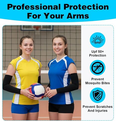 Arm Pads for Volleyball, Compression Youth Volleyball Arm Sleeves for Teen Girls, UV Sun Protection & Moisture Wicking, Lightweight Breathable Fit for Volleyball Basketball Baseball (Small) in Saudi Arabia