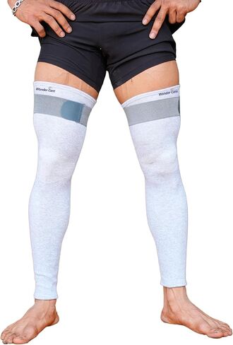 Wonder Care Compression Sleeve Ful Leg Brace for Running, Volleyball, Gym Weightlifting Bamboo Yarn Sleeve in Saudi Arabia