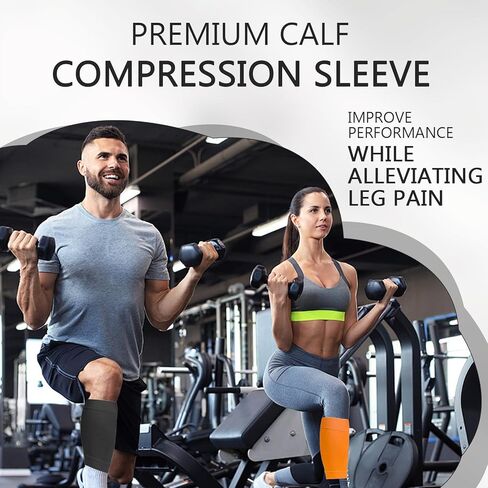 3 أزواج من الأكمام الضاغطة على ربلة الساق، جوارب ضغط بدون قدم، تأتي مع 3 أزواج من الأكمام، مناسبة للعدائين ولاعبي كرة القدم وراكبي الدراجات للجنسين (أسود، أبيض، برتقالي، مقاس واحد) in Kuwait