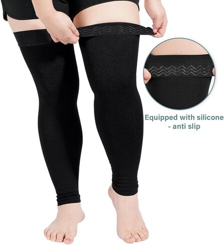 Abodhu Thigh High Compression Socks Support Stockings Footless Leg Compression Sleeve for Workout Gym Running Yoga in Saudi Arabia