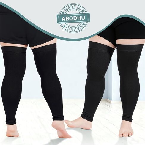 Abodhu Thigh High Compression Socks Support Stockings Footless Leg Compression Sleeve for Workout Gym Running Yoga in Saudi Arabia