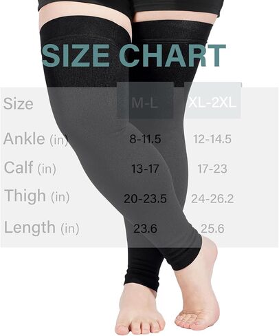 Abodhu Thigh High Compression Socks Support Stockings Footless Leg Compression Sleeve for Workout Gym Running Yoga in Saudi Arabia