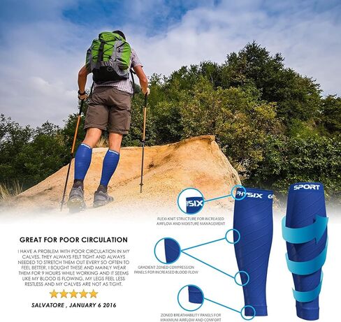 أكمام ضاغطة للساق من Physix Gear - دعم جبيرة الساق للجري، أداء معزز وراحة للرجال والنساء in Saudi Arabia