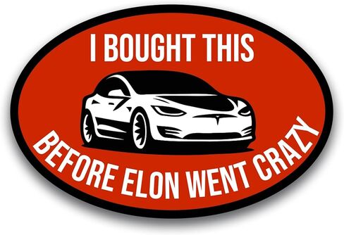 Magnet Me Up Vintage Tesla Pre-Madness Edition 3x8 Inches Retro Car Magnet for Tesla Fans Waterproof, UV-Printed Magnetic Decal for Cars, Trucks, SUVs Made in USA in Kuwait