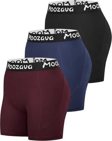 Moozava 5 بوصات شورت نسائي للكرة الطائرة من الألياف اللدنة 3 قطع شورت رياضي مضغوط للتمرين والجري وصالة الألعاب الرياضية واليوجا وركوب الدراجات والرقص in Kuwait