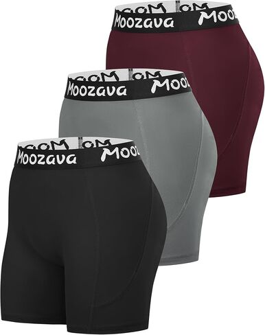 Moozava 5 بوصات شورت نسائي للكرة الطائرة من الألياف اللدنة 3 قطع شورت رياضي مضغوط للتمرين والجري وصالة الألعاب الرياضية واليوجا وركوب الدراجات والرقص in Kuwait