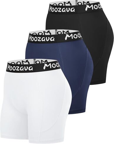 Moozava 5 بوصات شورت نسائي للكرة الطائرة من الألياف اللدنة 3 قطع شورت رياضي مضغوط للتمرين والجري وصالة الألعاب الرياضية واليوجا وركوب الدراجات والرقص in Kuwait