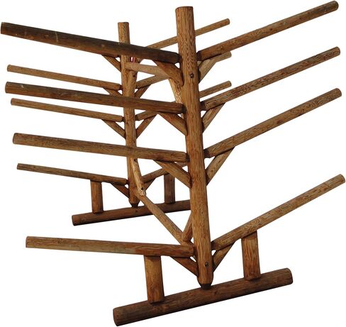 Hitch Exclusives 8-Place Freestanding Log Rack, Holds 2 Canoes/Kayaks + 6 SUPs/Surfboards, Heavy-Duty Storage Stand – Canyon Brown in Kuwait