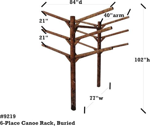 Hitch Exclusives 6-Place Buried In-Ground Log Rack for Kayaks/Canoes/SUPs/Surfboards, Heavy-Duty Outdoor Storage – Unfinished in Kuwait