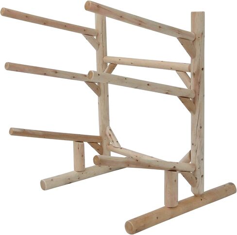 Hitch Exclusives 3-Place Low Freestanding Rack, Holds 2 Canoes + 1 Kayak/SUP/Surfboard, Garage or Outdoor Storage – Unfinished in Kuwait