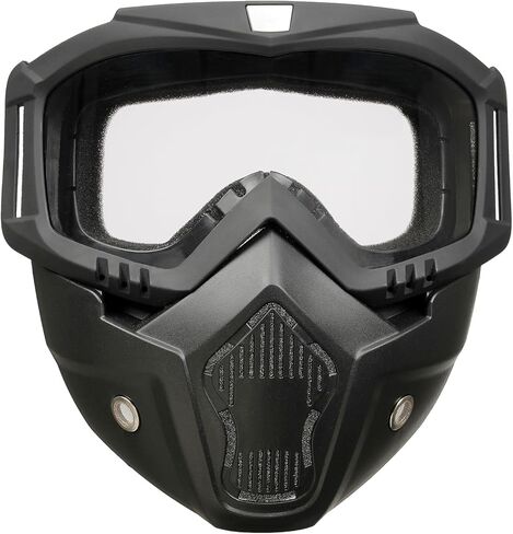 قناع Airsoft للوجه بالكامل، قناع كرات الطلاء، قناع تكتيكي، نظارات خوذة دراجة نارية مع قناع وجه قابل للإزالة للرجال والنساء in Kuwait