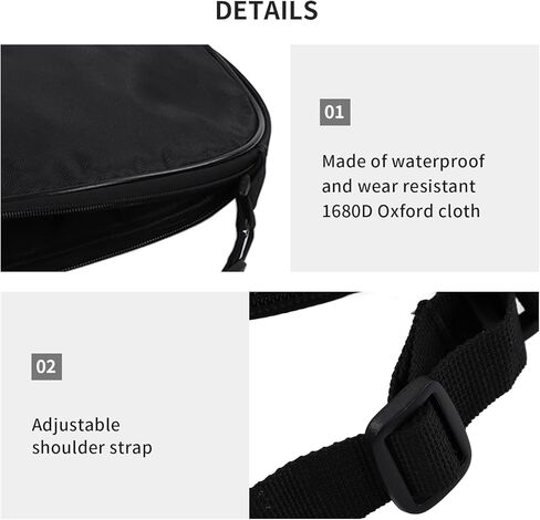Squash Racquet Cover Bag Lightweight Padded Racket Carrying Bag 71cm Black - Durable Tear - 1680D Oxford Cloth, Adjustable Shoulder Strap for Comfortable Transport in Saudi Arabia