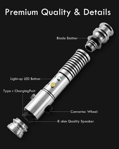 XenoSaber XRGB 3.0 Smooth Swing Dueling Light Saber for Adults, 16 Sound Fonts Motion Control Clan Style Light Saber with Infinite Color and Powerful APP, Rechargeable Metal Hilt in Kuwait
