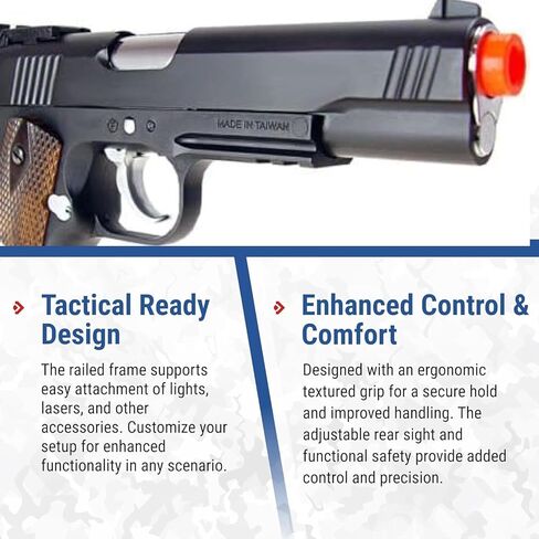 500 إطارًا في الثانية مسدس يدوي كامل المعدن wg airsoft m 1911 غاز ثاني أكسيد الكربون مع 6 مم bb bbs (مسدس airsoft) in Kuwait