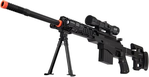 UKARMS CQB P1402 بندقية قنص تكتيكية ربيعية Airsoft: مخزون قابل للطي + مصباح يدوي + Bipod in Kuwait