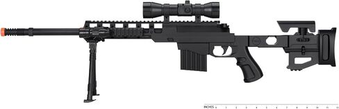 UKARMS CQB P1402 بندقية قنص تكتيكية ربيعية Airsoft: مخزون قابل للطي + مصباح يدوي + Bipod in Kuwait