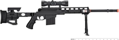 UKARMS CQB P1402 بندقية قنص تكتيكية ربيعية Airsoft: مخزون قابل للطي + مصباح يدوي + Bipod in Kuwait