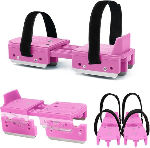Tryly 1/2 Pairs Upgraded Toddler Ice Skates, Kids Adjustable 2-in-1 Double & Single Convertible Blade Skates with Hook and Loop Fastener Straps for Winter Toddler Training Shoes Beginner in Saudi Arabia