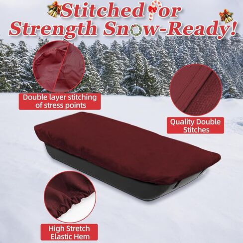 Snow Sled Travel Cover - Waterproof 600D Oxford Fabric, Adjustable Elastic Bands, Reinforced Stitching, Protects from Snow, Water & Dirt, Ideal for Ice Fishing Sled Shelters & Hunting in Saudi Arabia