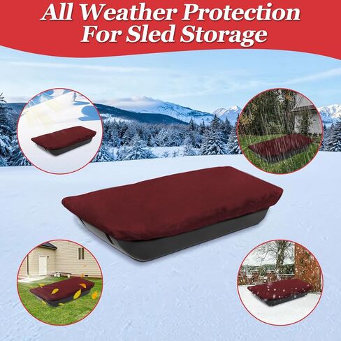Snow Sled Travel Cover - Waterproof 600D Oxford Fabric, Adjustable Elastic Bands, Reinforced Stitching, Protects from Snow, Water & Dirt, Ideal for Ice Fishing Sled Shelters & Hunting in Saudi Arabia