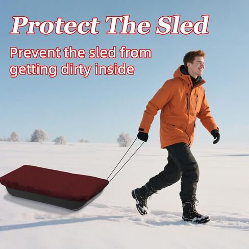 Snow Sled Travel Cover - Waterproof 600D Oxford Fabric, Adjustable Elastic Bands, Reinforced Stitching, Protects from Snow, Water & Dirt, Ideal for Ice Fishing Sled Shelters & Hunting in Saudi Arabia