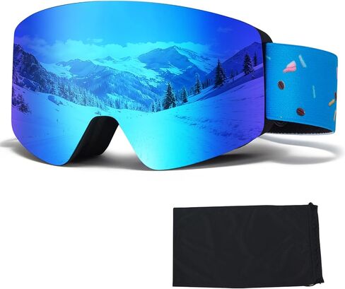 نظارات التزلج MXJ Gear Kids، نظارات OTG على الجليد للأولاد والبنات، نظارات ثلج مضادة للضباب UV400 للتزلج والرياضات الشتوية الخارجية in Kuwait