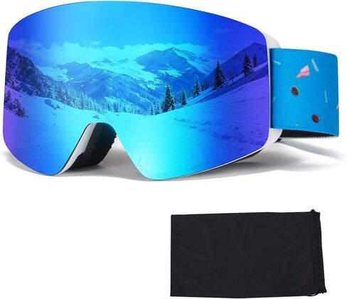 نظارات التزلج MXJ Gear Kids، نظارات OTG على الجليد للأولاد والبنات، نظارات ثلج مضادة للضباب UV400 للتزلج والرياضات الشتوية الخارجية in Kuwait