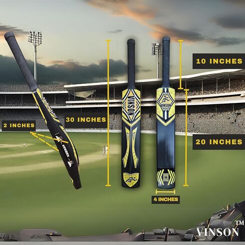 Vinson Junior Cricket Kit Set - Pack Includes Stumps, Wickets, Stands, Bat and Ball | Durable Constructions & Designed for Juniors | Indoor & Outdoor Cricket Playing Set for Kids | Birthday Gift in Kuwait