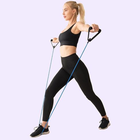 Resistance Bands with Handles - Single Portable Bands for Resistance Training, Physical Therapy, Home Workouts, Fitness, Pilates, Chest Expander and Sit-up Exercises - Blue in Saudi Arabia