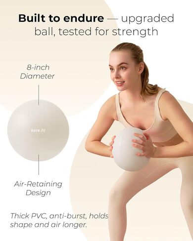 kure.fit مجموعة أساسيات البيلاتس المنزلية للنساء | حلقة بيلاتيس، كرة صغيرة، مجموعة فرقة غنيمة | مجموعة أدوات البيلاتس المبتدئة في صندوق هدايا | يتضمن دليل التمرين in Kuwait