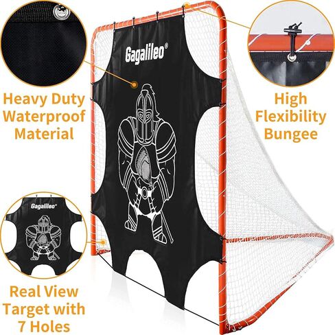 هدف إطلاق النار من Gagalileo Lacrosse: دقة ممارسة شبكة PVC مقاس 6x6FT مع 7 مناطق رمي في الفناء الخلفي للشارع للشباب المبتدئين والكبار in Saudi Arabia