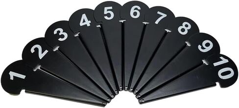 Amber Fight Gear Durable Discus & Shot Put Markers, Set of 10 Track and Field Equipment with Spiked Tips, High Visibility, Heavy-Duty Metal Build for Training & Competition, 7 x 2.5 Inches (Black) in Saudi Arabia